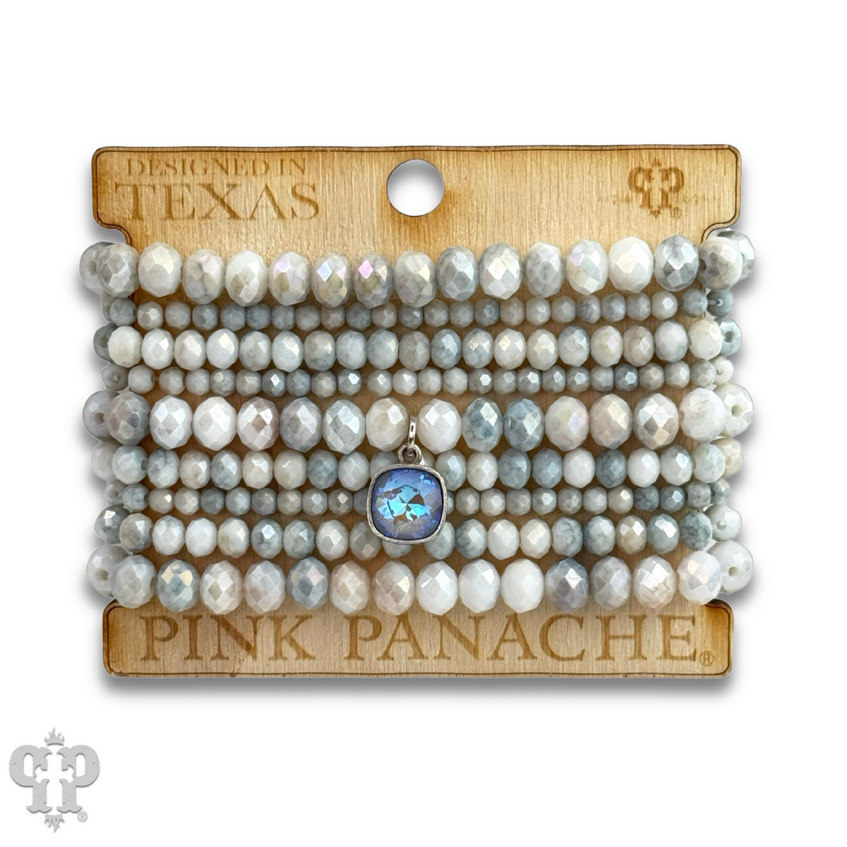 Ombre faceted bead bracelet with a crystal from Swarovski®