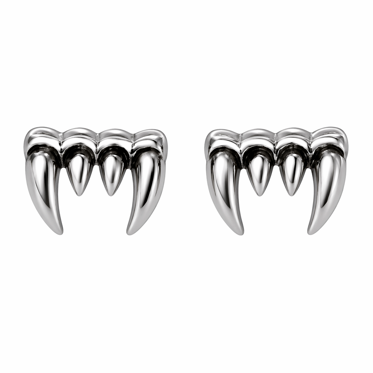 Fang Tooth Bite Viper Vampire Teeth Stud Earrings – Stainless Steel