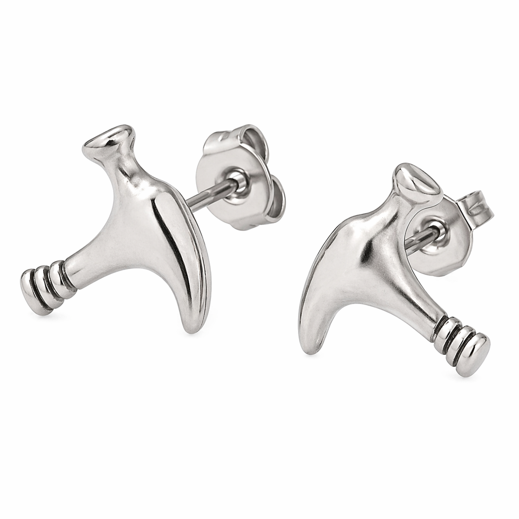 Mechanic Hammer Tool Stud Earrings – Stainless Steel