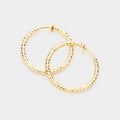 1.25" Textured Metal Hoop Clip on Earrings