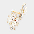 Swirl Glass Crystal Marquise Cluster Clip On Earrings