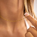 18K GOLD PVD STAINLESS STEEL SINGAPORE CHAIN NECKLACE