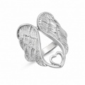 Angel Wings Heart Biker Heavenly Love Ring – Stainless Steel