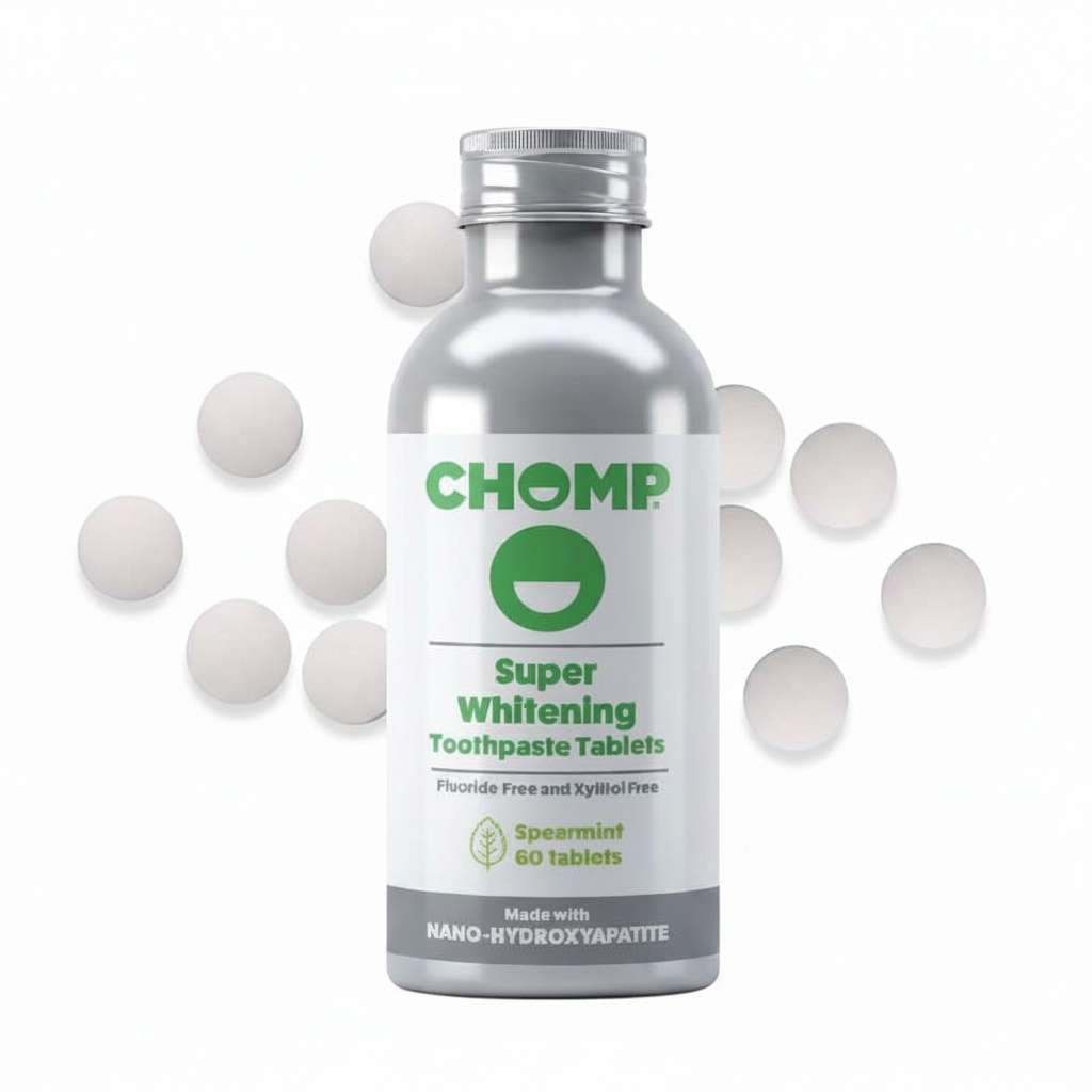 CHOMP Super Whitening Spearmint NHAP Toothpaste Tablets