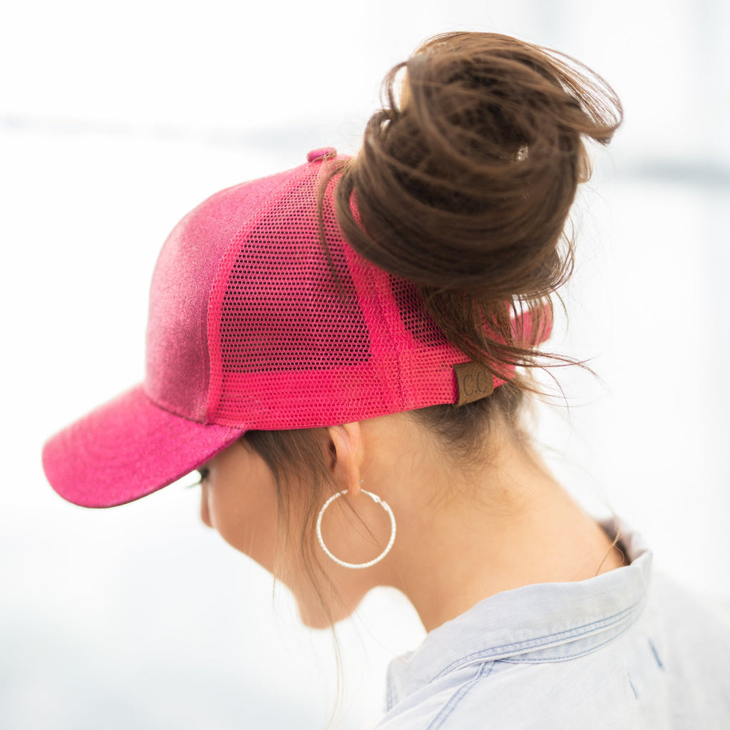 C.C Glitter Messy Bun Hats