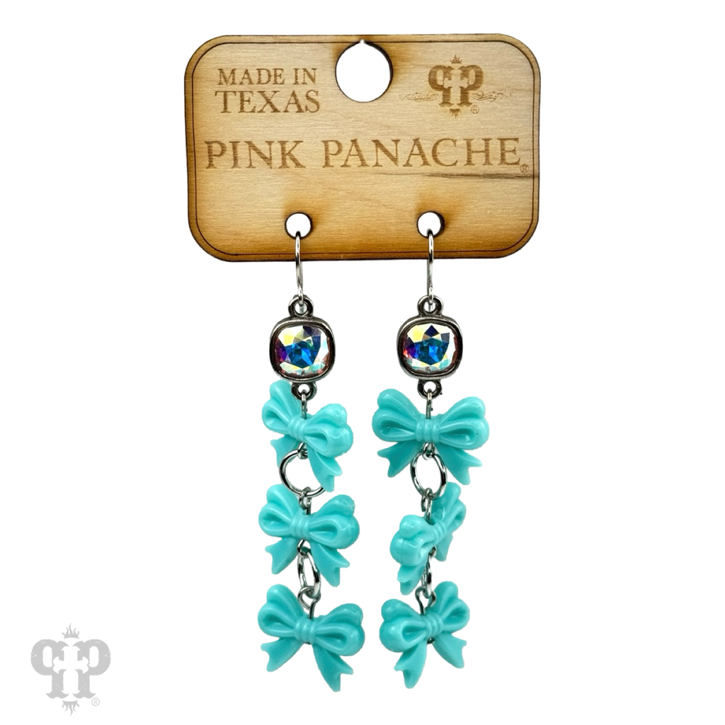 Acrylic triple bow earring with crystals from Swarovski®- LC
