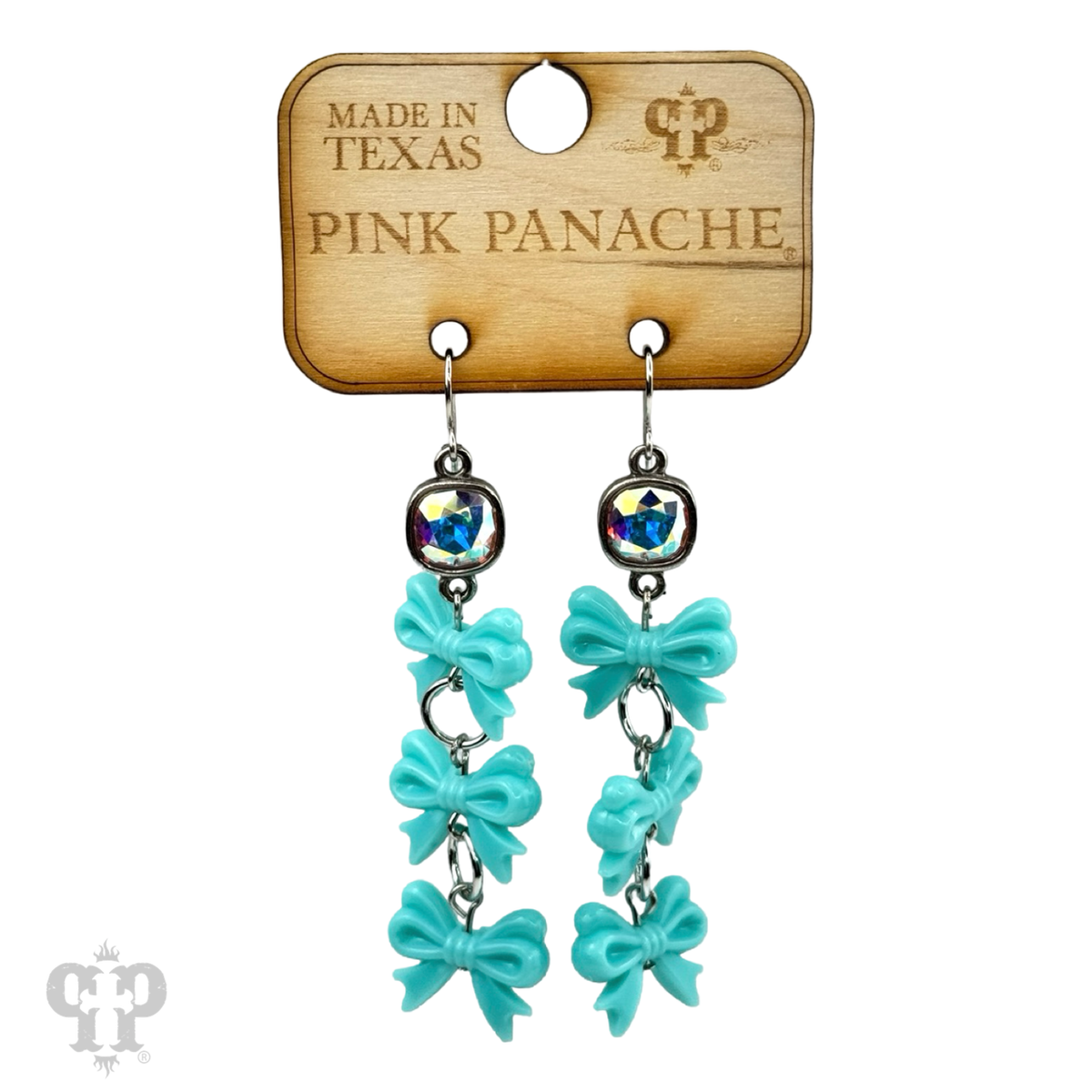 Acrylic triple bow earring with crystals from Swarovski®- LC