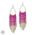 Seed bead fringe earring - LC