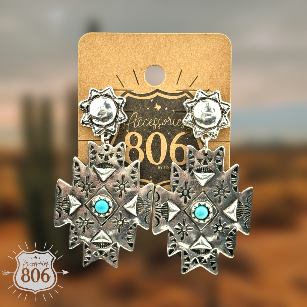 Southwest Aztec style earring