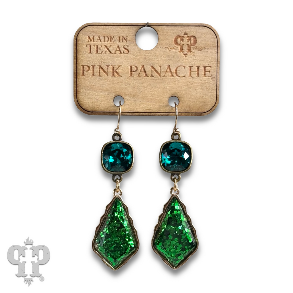 Glitter diamond teardrop earring with crystals from Swarovski®  - LC