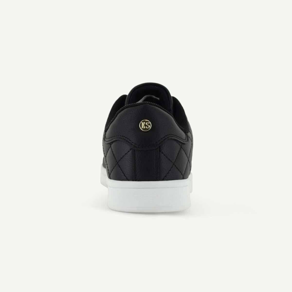 VOLTAIRE: QUILTED COURT SHOE - BLACK
