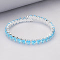 Heart CZ Stone Cluster Embellished Adjustable Evening Bracelet