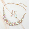 Marquise Stone Cluster Embellished Evening Necklace