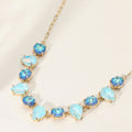 Cushion Teardrop Round Oval Stone Link Evening Necklace