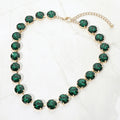 Cushion Round Stone Link Evening Necklace
