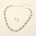 Round Stone Cluster Link Tennis Chain Evening Necklace