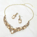 Teardrop Marquise Stone Cluster Embellished Evening Necklace