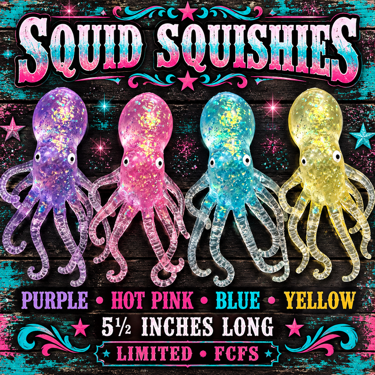 SQUID MALTOSE-FILLED SQUISHY | CHOOSE YOUR COLOR