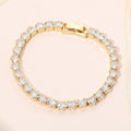 18K Gold Dipped Elegant Heart Tennis Chain Bracelet