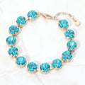Round Stone Cluster Link Bracelet