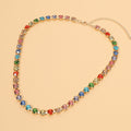 Round Stone Link Statement Necklace