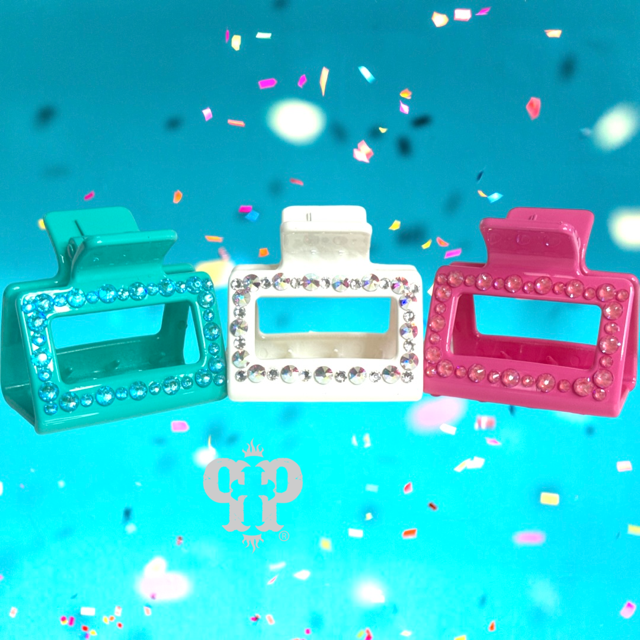 Rectangle hair clip with hand-set crystals from Swarovski®- LC