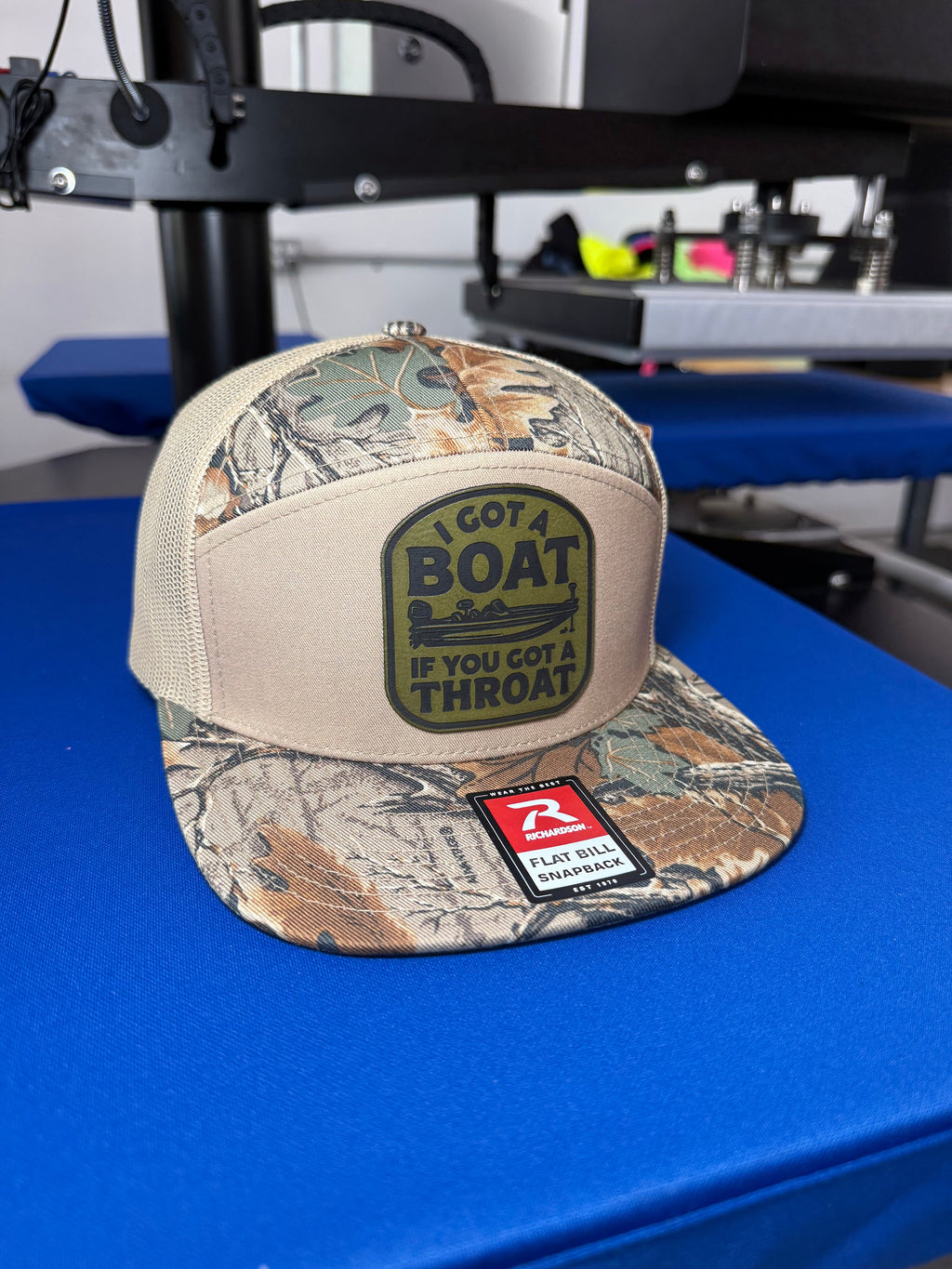 I Got A Boat Realtree Rawhide Leather Patch Hat