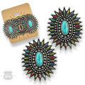 Southwest oval post earring - LC