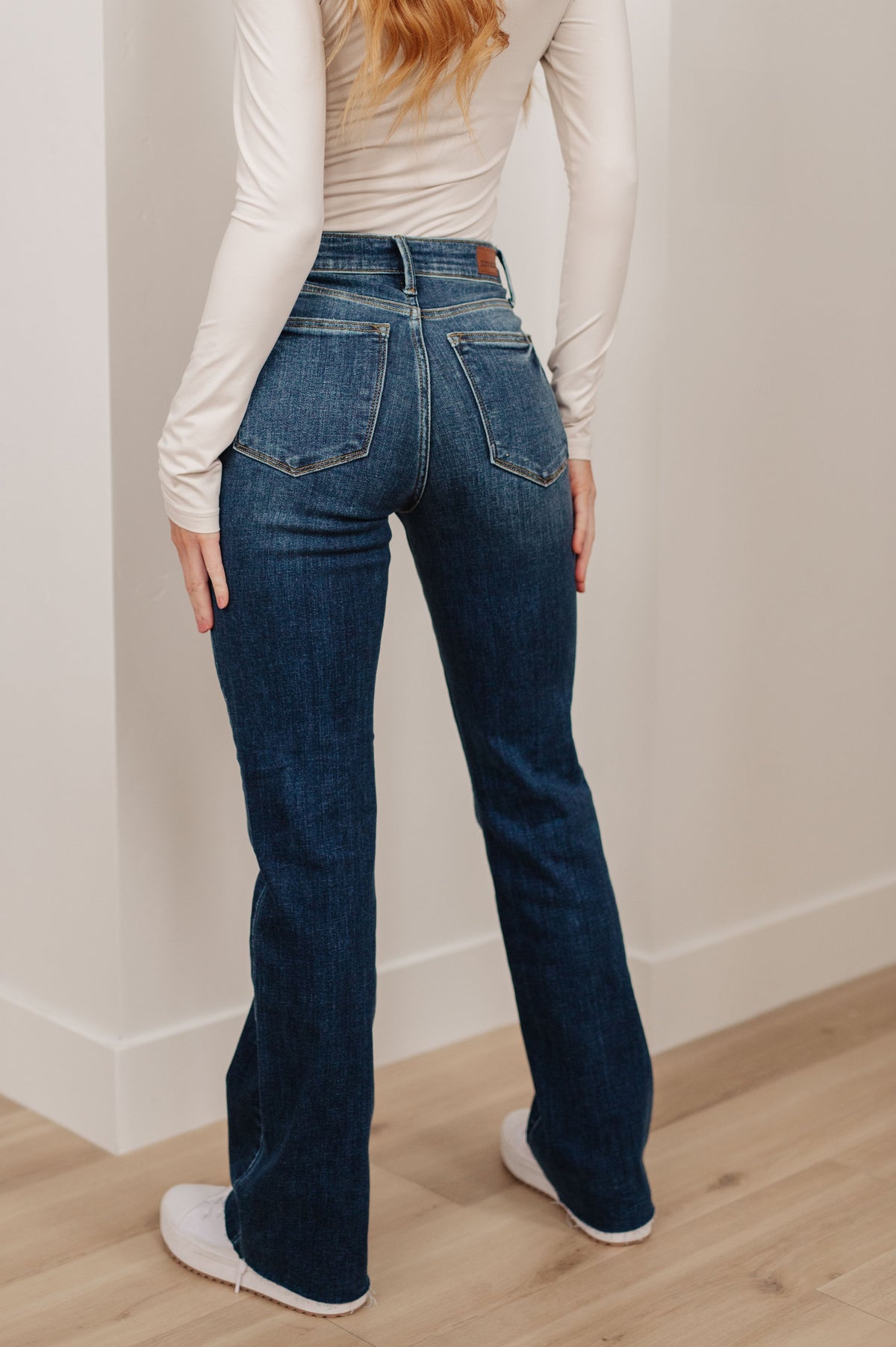 Josephine Mid Rise Raw Hem Bootcut Judy Blue Jeans
