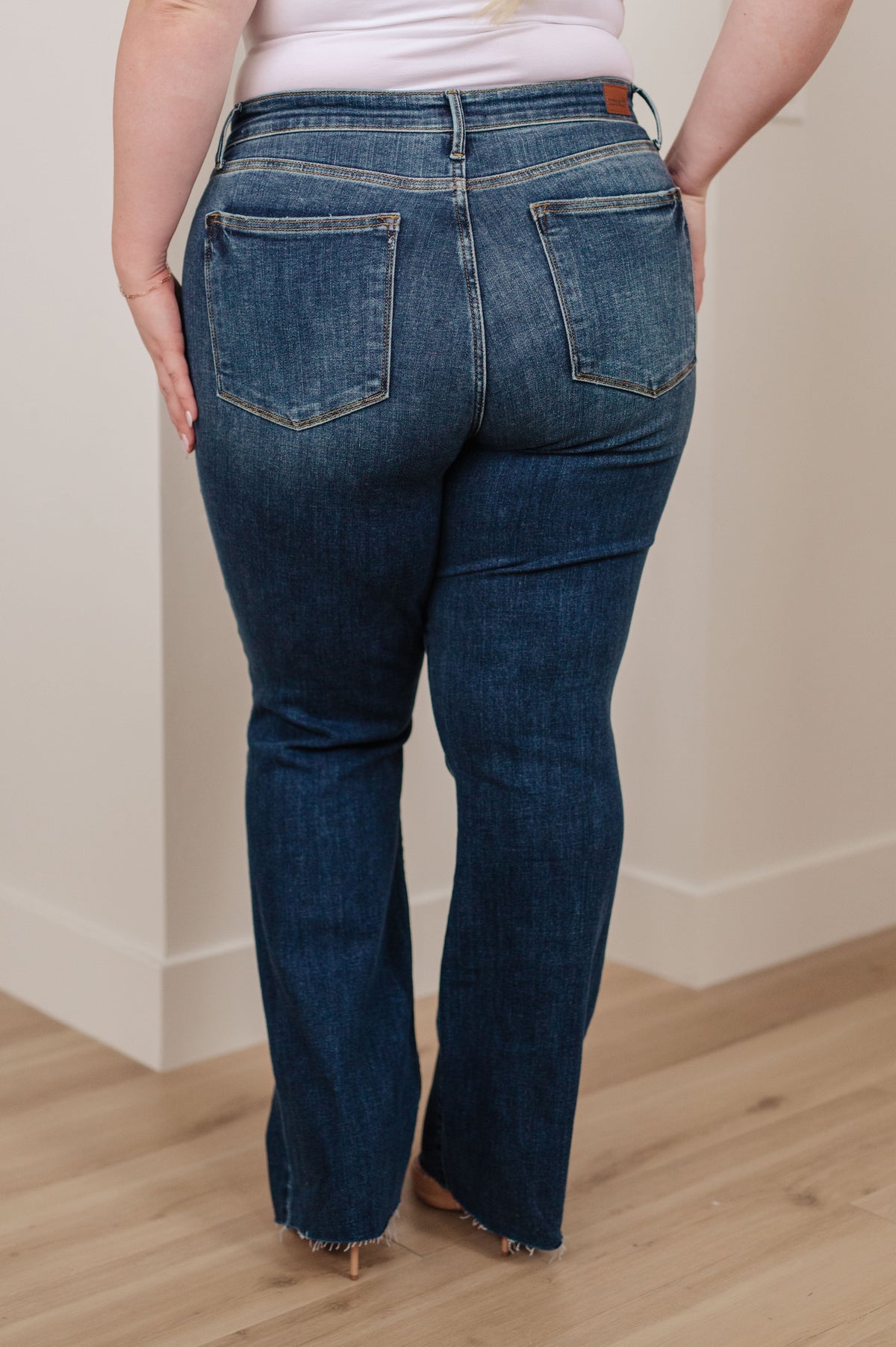 Josephine Mid Rise Raw Hem Bootcut Judy Blue Jeans