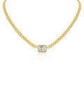 Emerald CZ Center Chain Necklace