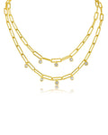 Double Stranded Chain and CZ Necklace