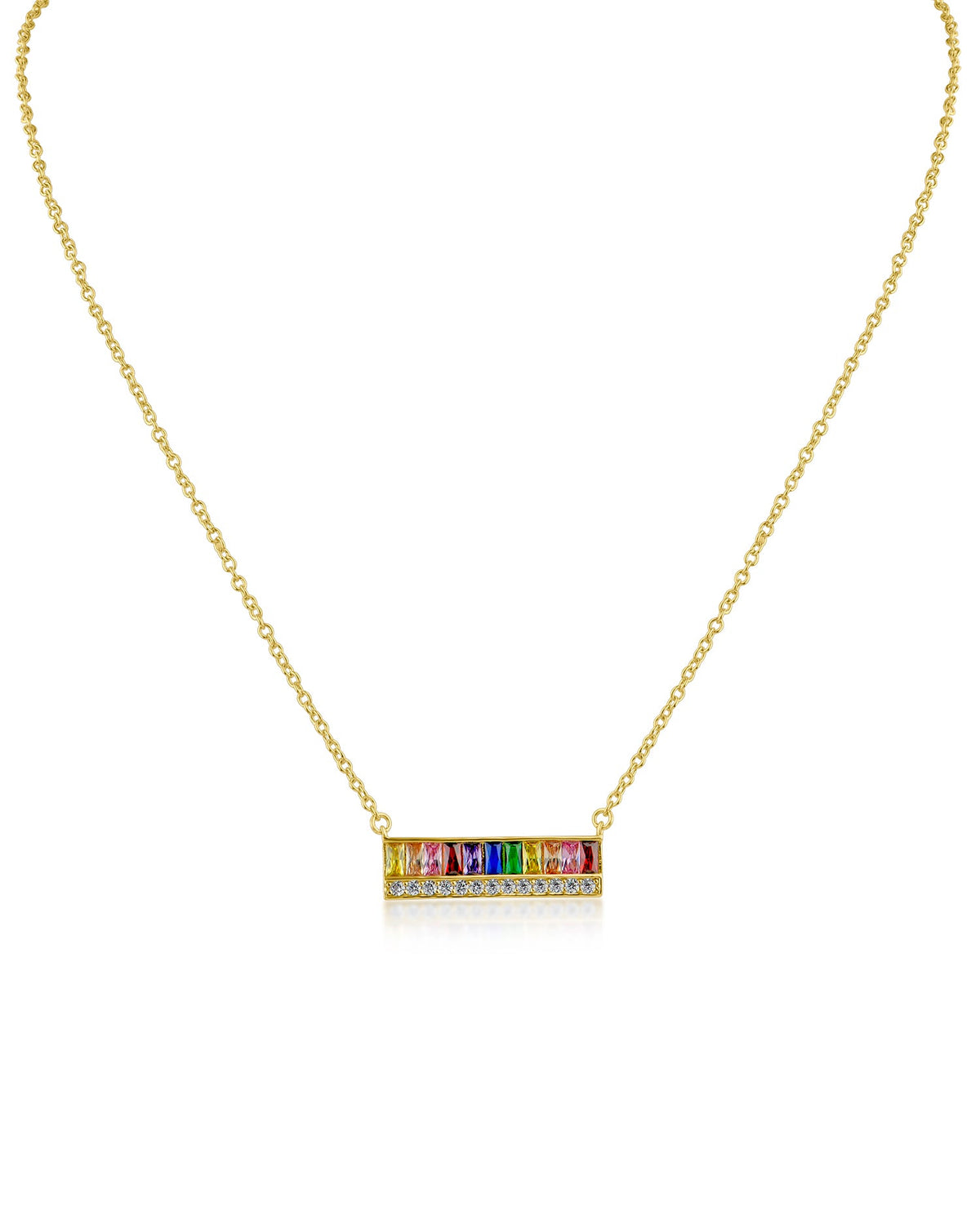 Baguette Rainbow Necklace