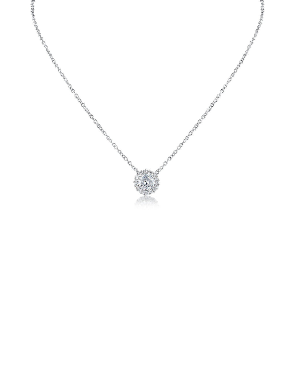 Pendant and Round Halo Earring Set