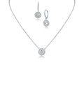 Pendant and Round Halo Earring Set