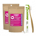 CHOMP JR NHAP Toothpaste Tablets Refills with Flossing Toothbrush