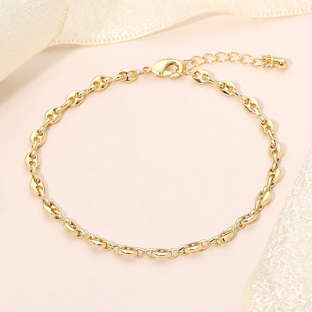 18K Gold Dipped Mariner Link Chain Bracelet