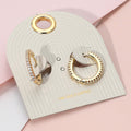 18K Gold Dipped Stone Paved Huggie Hoop Earrings