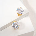 14K Gold Dipped Sparking Round CZ Mini Huggie Hoop Earrings