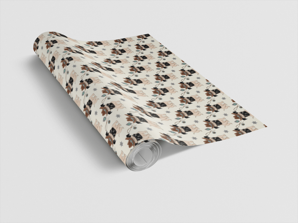 Cowboy Pug Wrapping Paper | Michelle Gilsey | Artist Corner