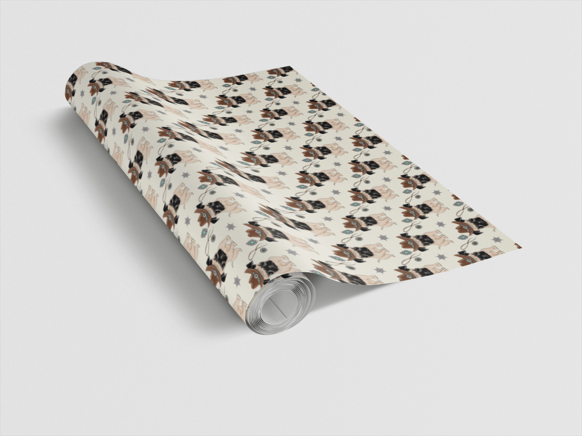Cowboy Pug Wrapping Paper | Michelle Gilsey | Artist Corner