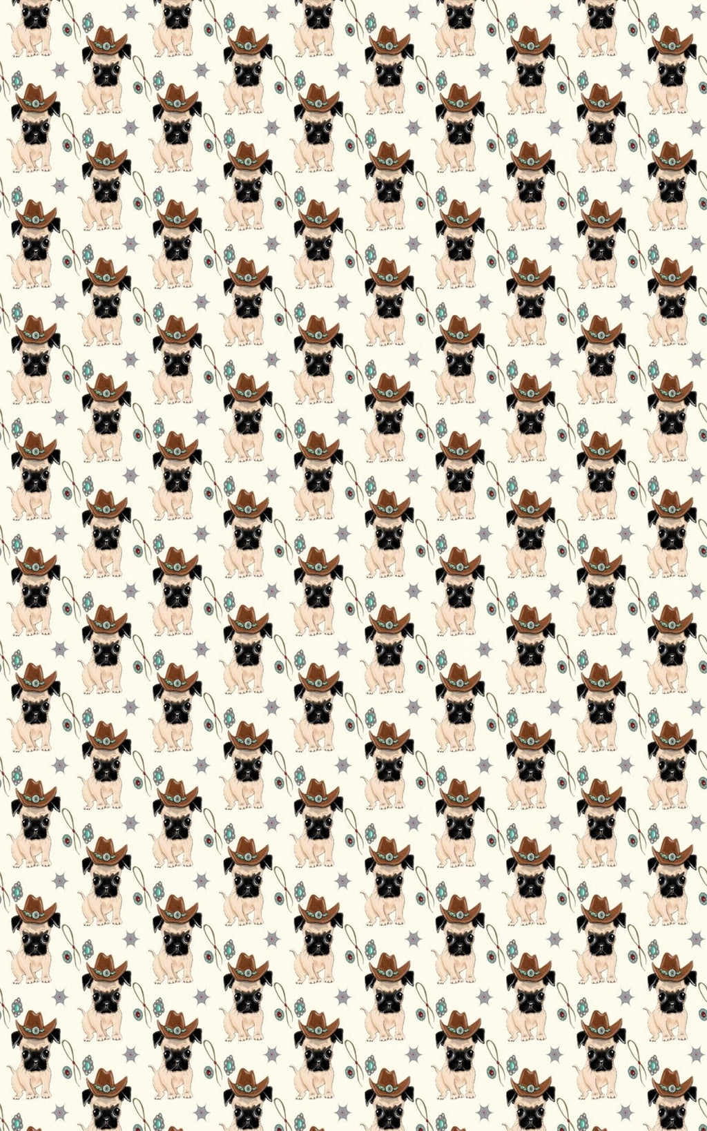 Cowboy Pug Wrapping Paper | Michelle Gilsey | Artist Corner