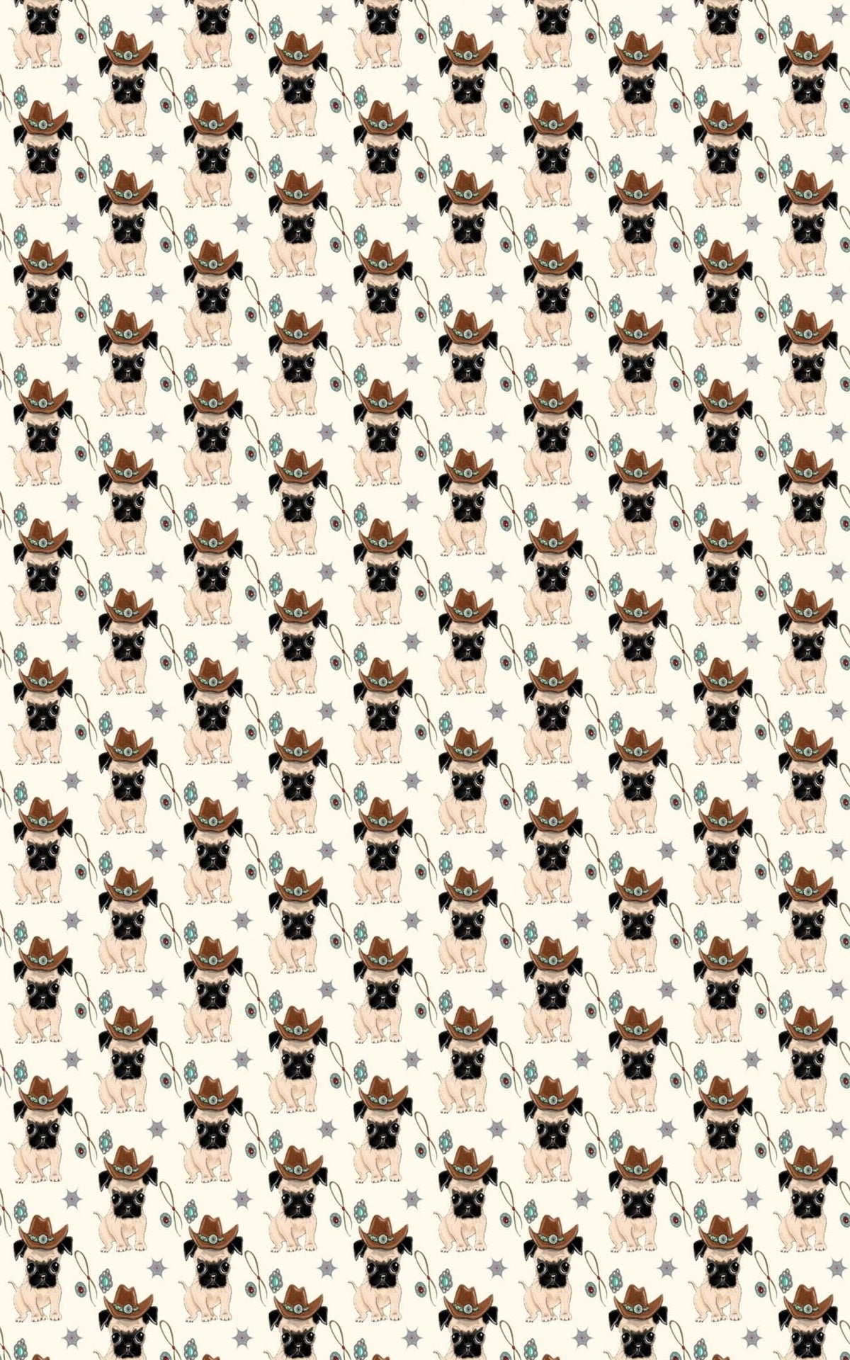 Cowboy Pug Wrapping Paper | Michelle Gilsey | Artist Corner