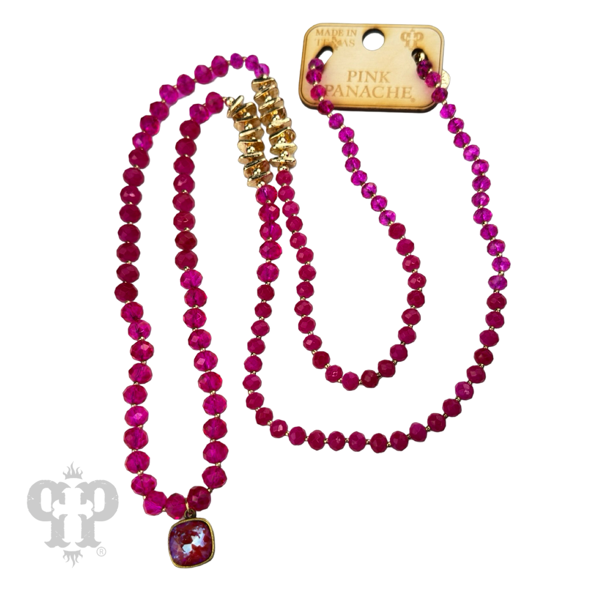 Faceted crystal long necklace with a crystal from Swarovski®- LC