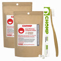 CHOMP Cinnamon Toothpaste Tablets with NHAP Refills with Flossing Toothbrush