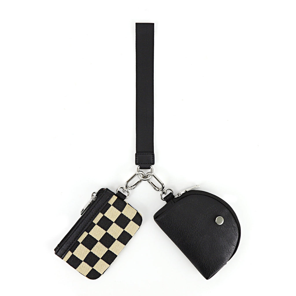Checkerboard Mini Wristlet & Coin Purse 🖤🤍