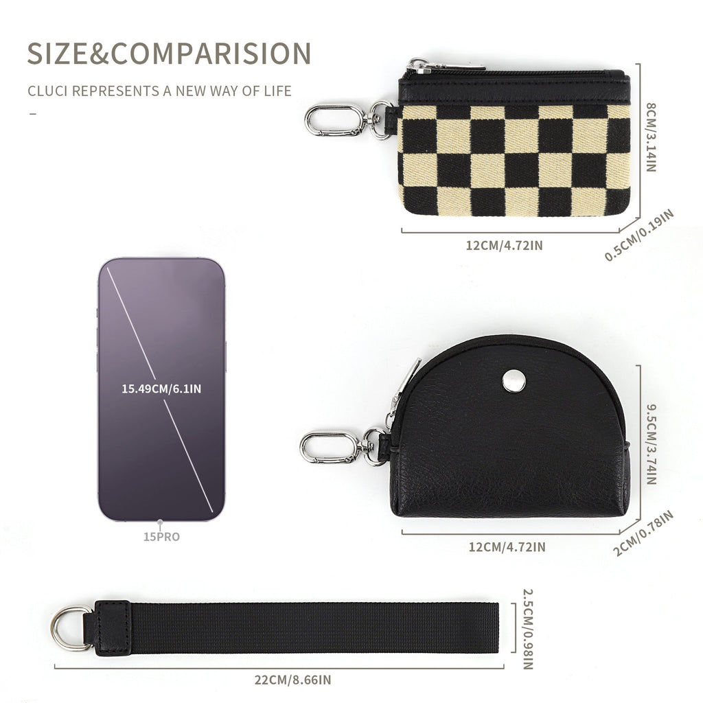 Checkerboard Mini Wristlet & Coin Purse 🖤🤍