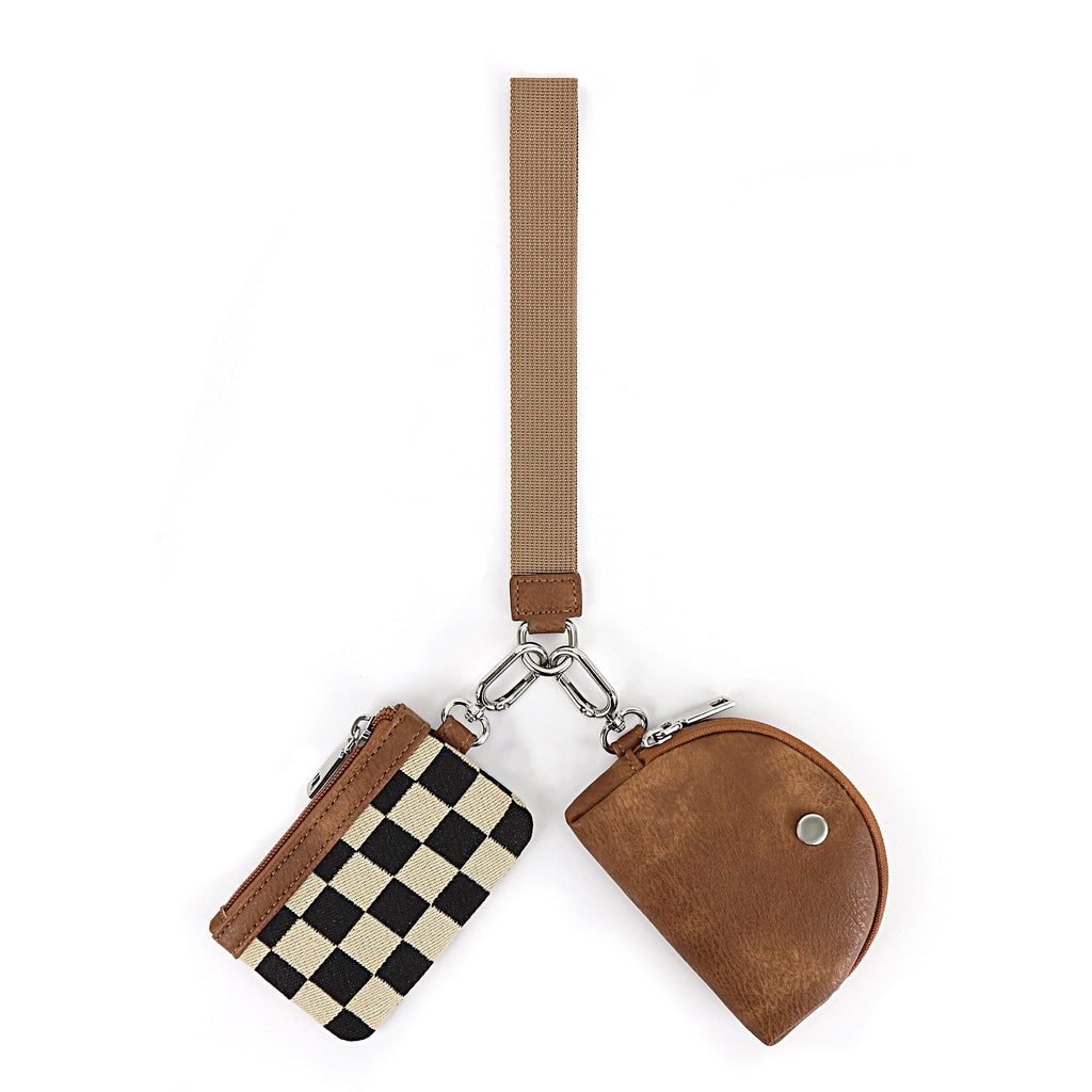 Checkerboard Mini Wristlet & Coin Purse 🖤🤍