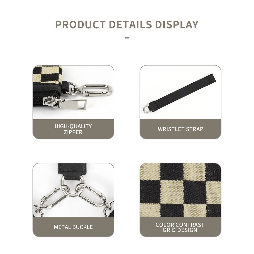 Checkerboard Mini Wristlet & Coin Purse 🖤🤍
