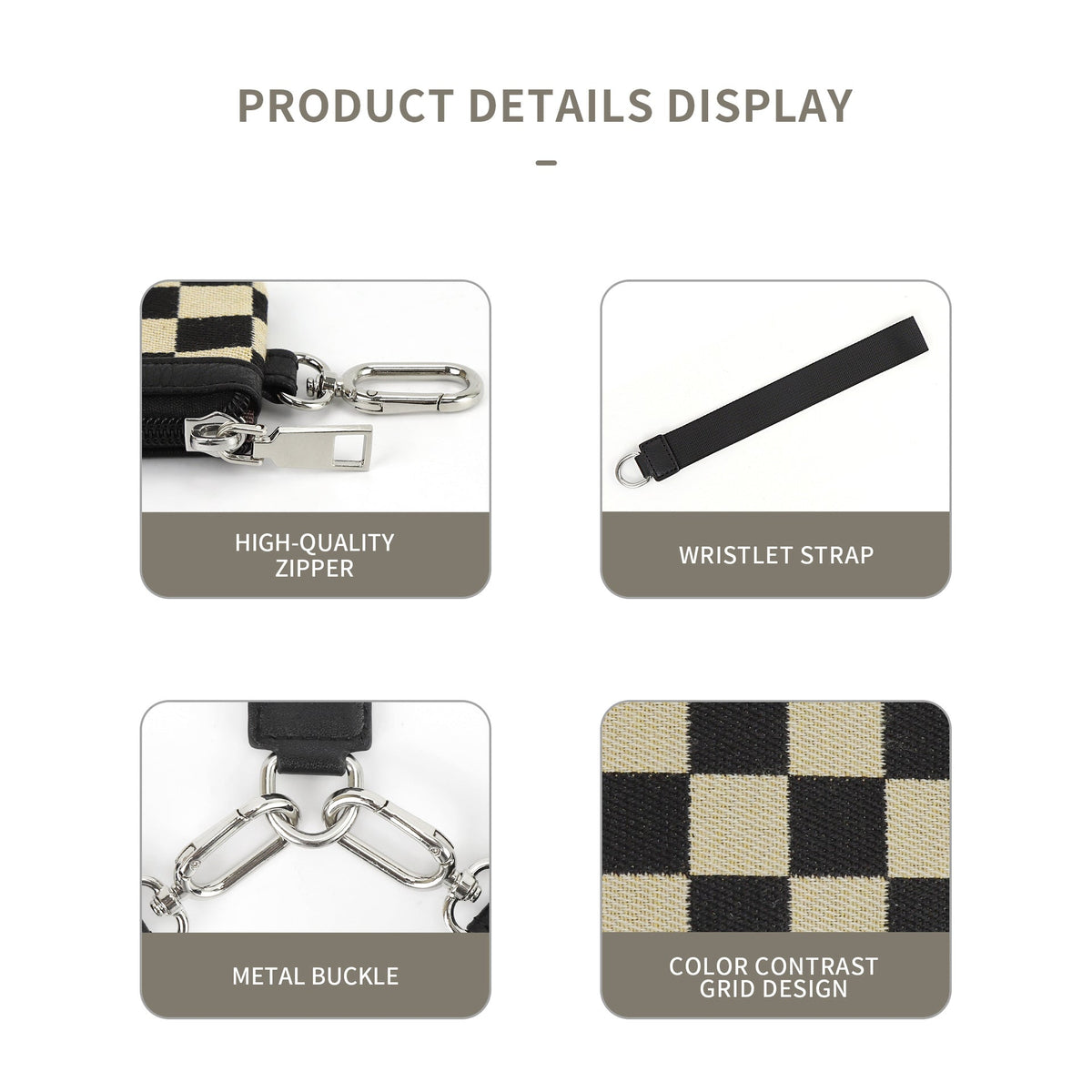 Checkerboard Mini Wristlet & Coin Purse 🖤🤍